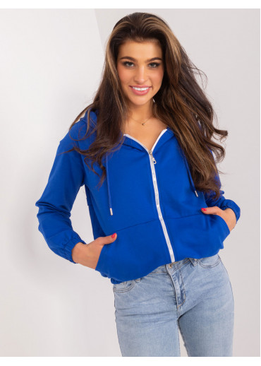 Kobaltovo modrá mikina s kapucňou