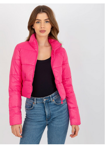 Tmavopúdrovo ružová crop top bunda