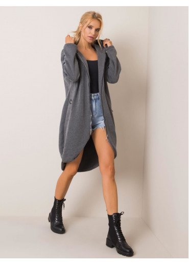 Tmavosivá predĺžená mikina