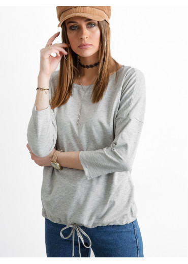 Sivé tričko so šnúrkami