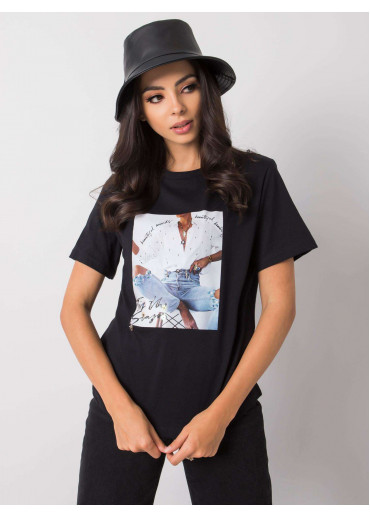 Čierne bavlnené tričko