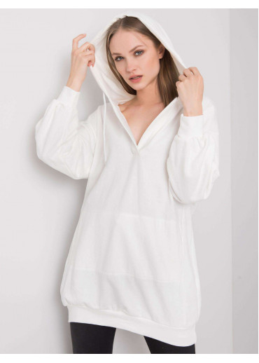 Biela predĺžená mikina