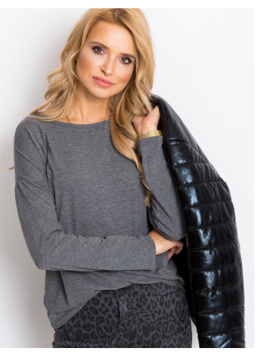 Tmavosivé basic tričko s dlhým rukávom