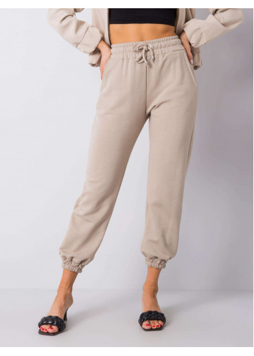 Béžovo hnedé basic tepláky