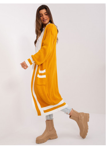 Karamelovo hnedý dlhý kardigán