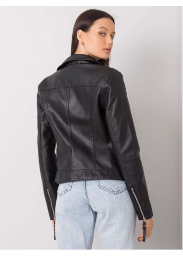 Čierna koženková bunda