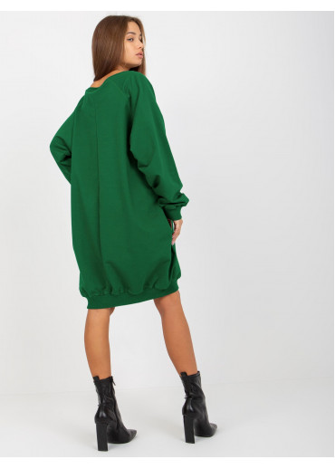 Tmavozelená mikinová tunika Milano