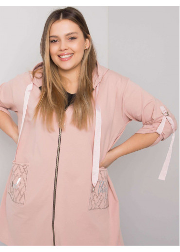 Tmavopúdrovo ružová mikina s kapucňou