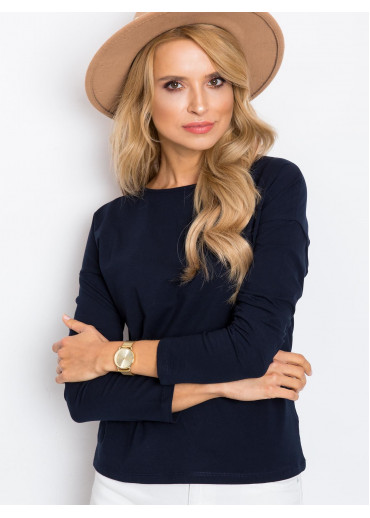 Modré basic tričko s dlhým rukávom