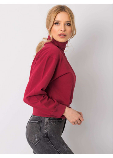 Bordovo červená mikina s rolákom