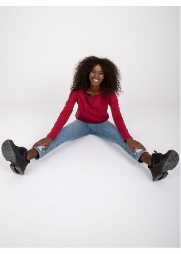 Bordovo červené tričko so šnúrkou