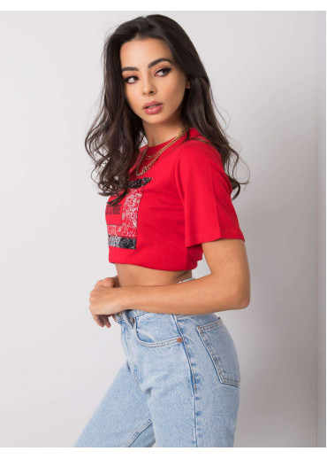 Červené bavlnené tričko