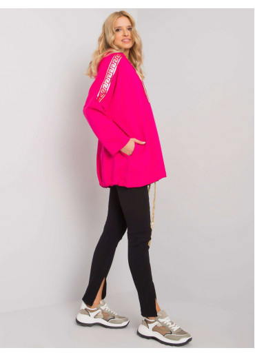 Fuchsiovo ružová mikina s kapucňou