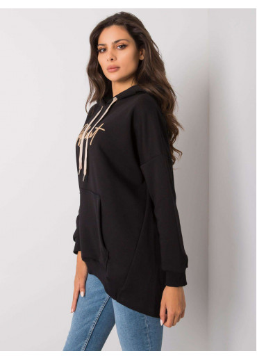 Čierna mikina s kapucňou