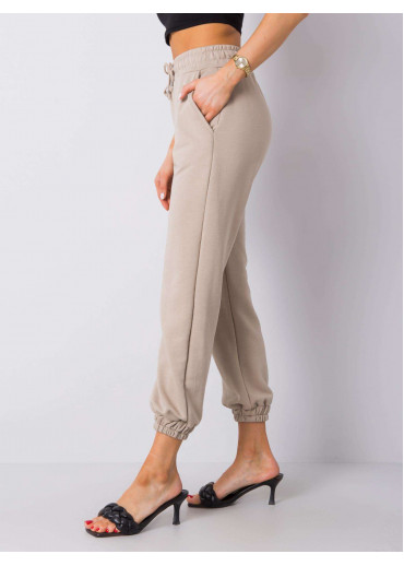 Béžovo hnedé basic tepláky