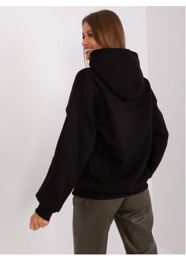 Čierna mikina s kapucňou