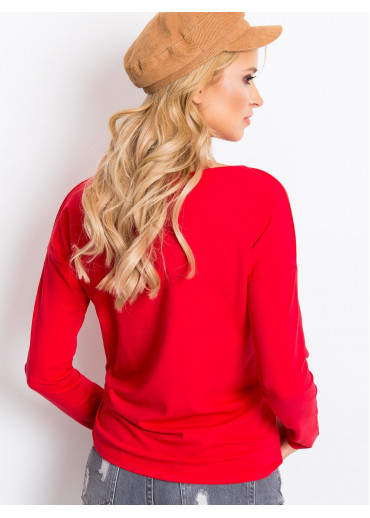 Červené basic tričko s dlhým rukávom