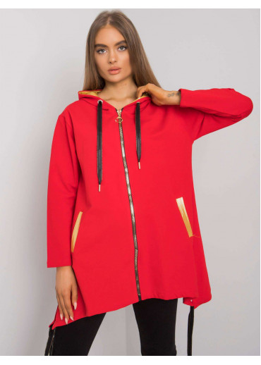 Červená asymetrická mikina