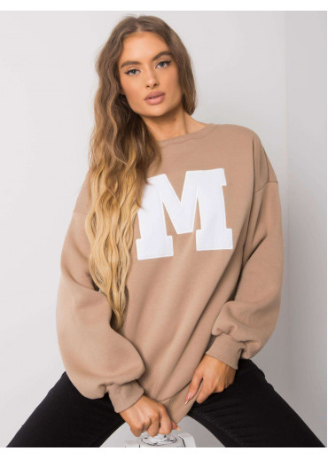 Kapučínovo hnedá mikina s nášivkou