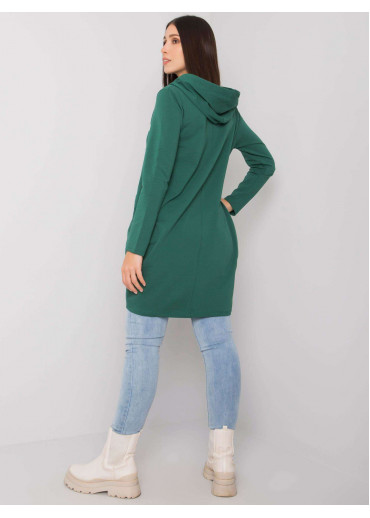 Tmavozelená tunika s kapucňou