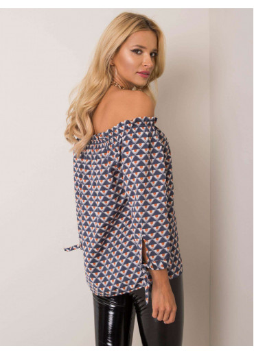 Modrá carmen blúzka