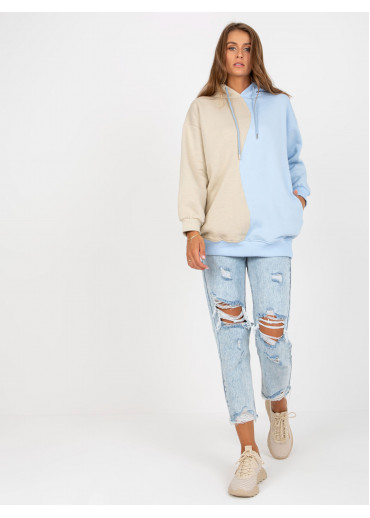 Svetlomodrá dvojfarebná mikina