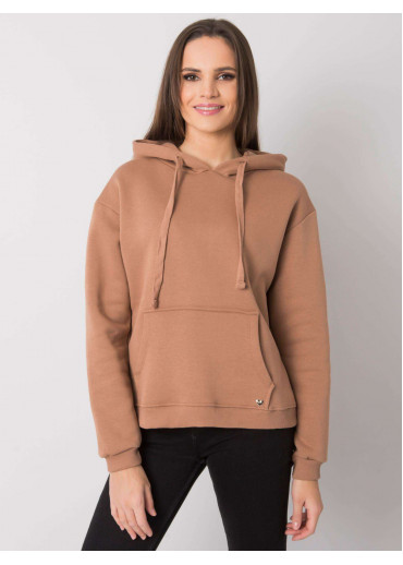 Hnedá basic mikina s kapucňou