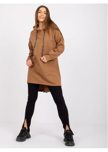 Hnedá predĺžená mikina