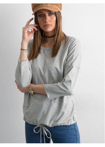 Sivé tričko so šnúrkami