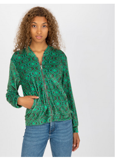 Zelená vzorovaná mikina