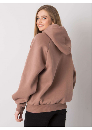 Hnedá oteplená mikina s kapucňou