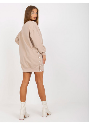 Béžovo hnedá mikinová tunika