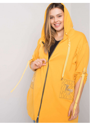 Žltá mikina s kapucňou