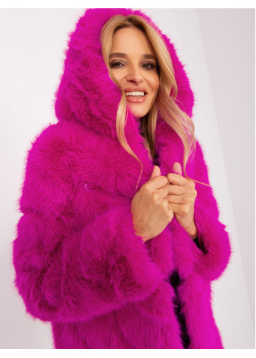Fuchsiovo ružová kožušinová bunda