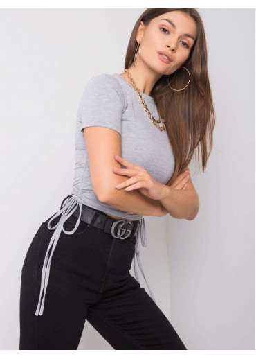 Sivé crop top tričko