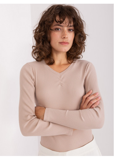 Béžovo hnedé tričko s dlhým rukávom