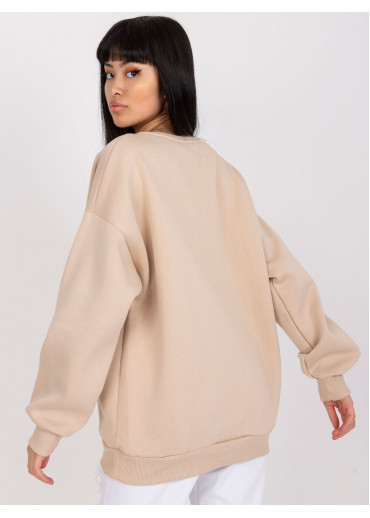 Béžovo hnedá basic mikina