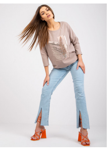 Béžovo hnedé elegantné tričko