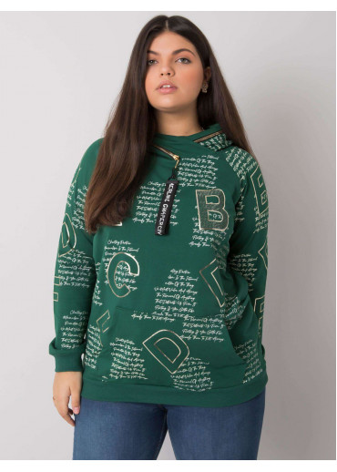 Tmavozelená mikina s kapucňou