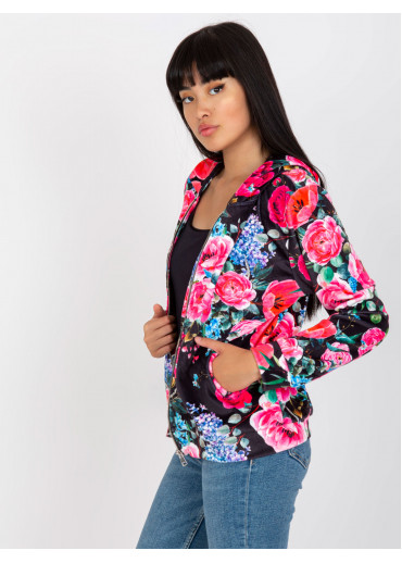 Ružová kvetovaná mikina