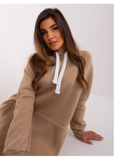 Kapučínovo hnedá predĺžená mikina