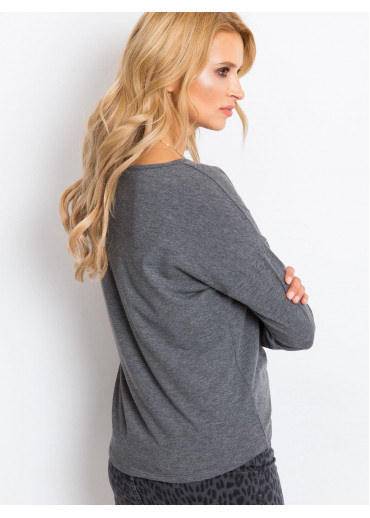 Tmavosivé basic tričko s dlhým rukávom