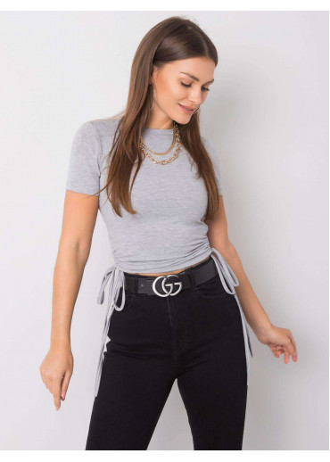 Sivé crop top tričko