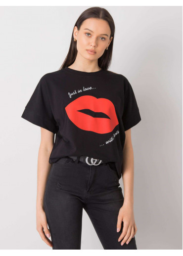 Čierne basic tričko s potlačou