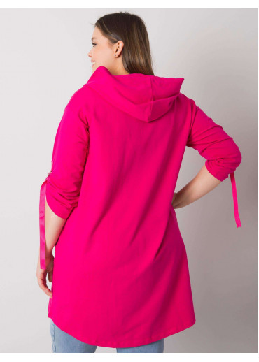 Fuchsiovo ružová mikina s kapucňou