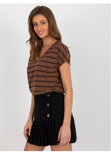 Hnedé pruhované tričko