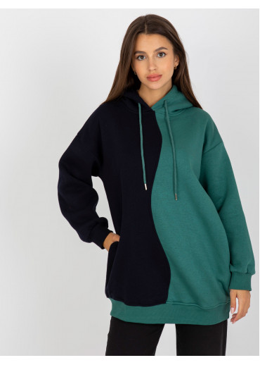 Zelená dvojfarebná mikina