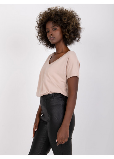 Béžovo hnedé basic tričko