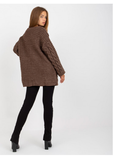 Hnedý pletený sveter