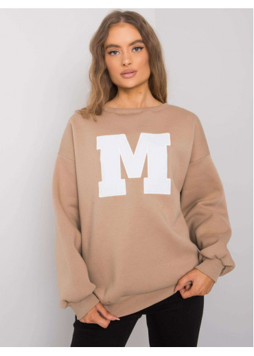 Kapučínovo hnedá mikina s nášivkou